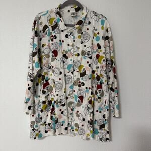 CTC Women's 100%Linen Lagenlook Front Pockets Long Sleeve Tunic Top Size Large